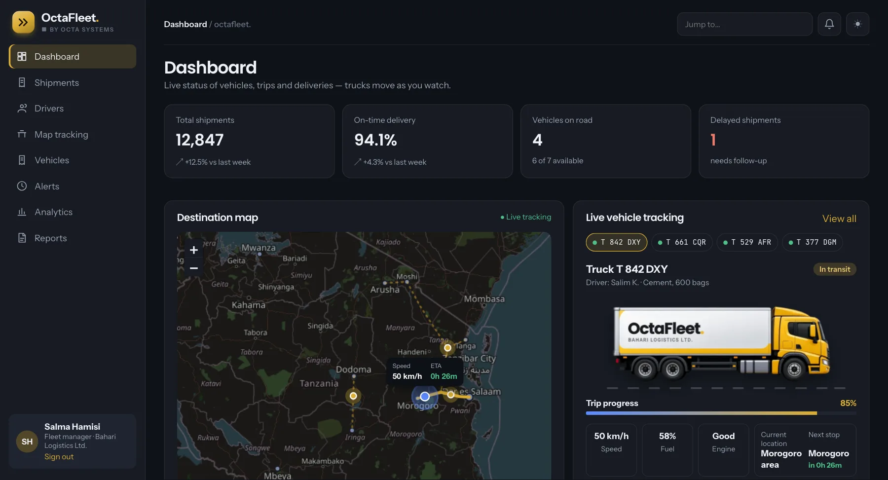 OctaFleet screen